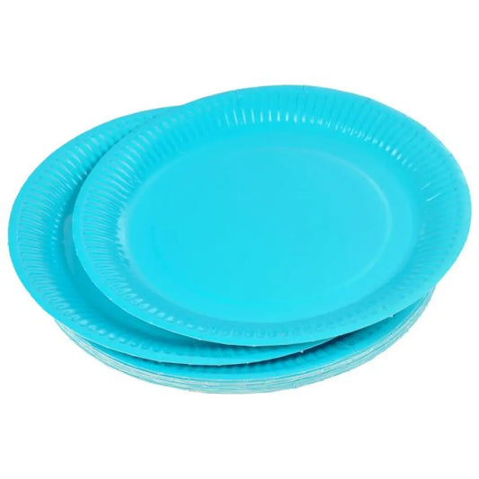 20 Assiettes en Carton ''Vitamine'' D23cm - BLEU
