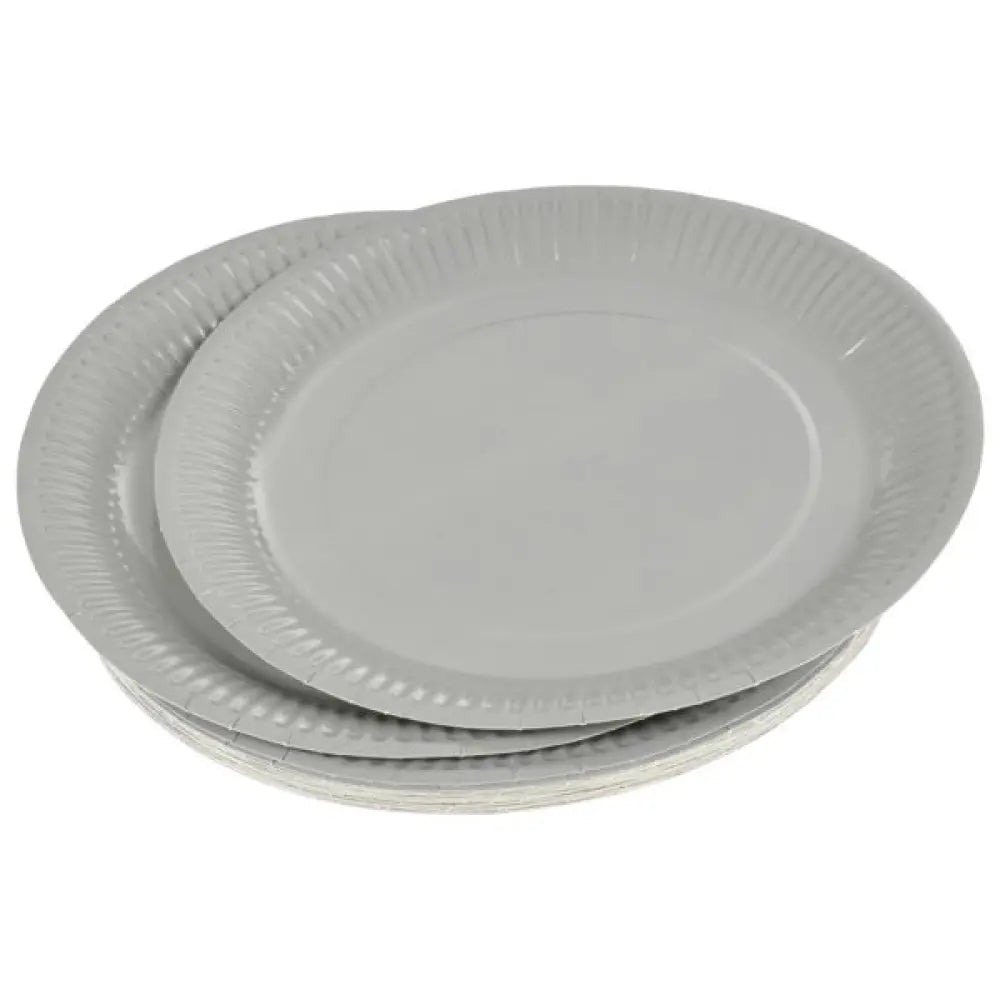 20 Assiettes en Carton ''Vitamine'' D23cm - GRIS