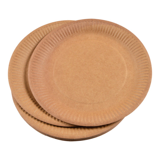 SET DE 20 ASSIETTES VITAMINE EN KRAFT NATUREL D23CM SANS FILM PLASTIQUE