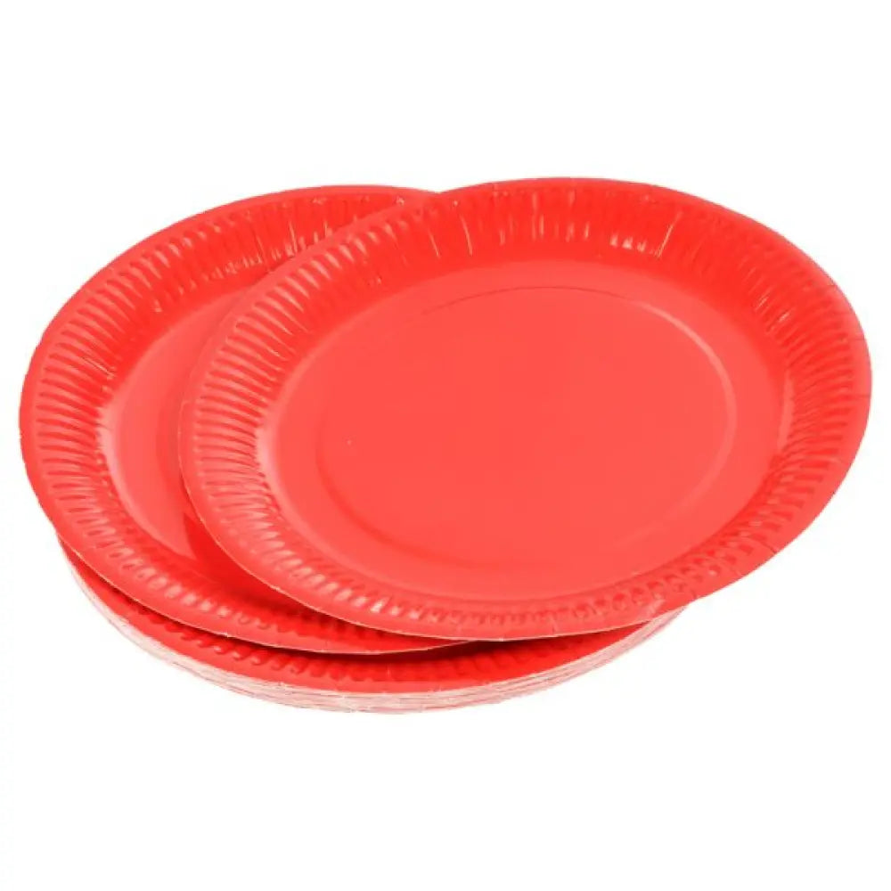20 Assiettes en Carton ''Vitamine'' D23cm - ROUGE
