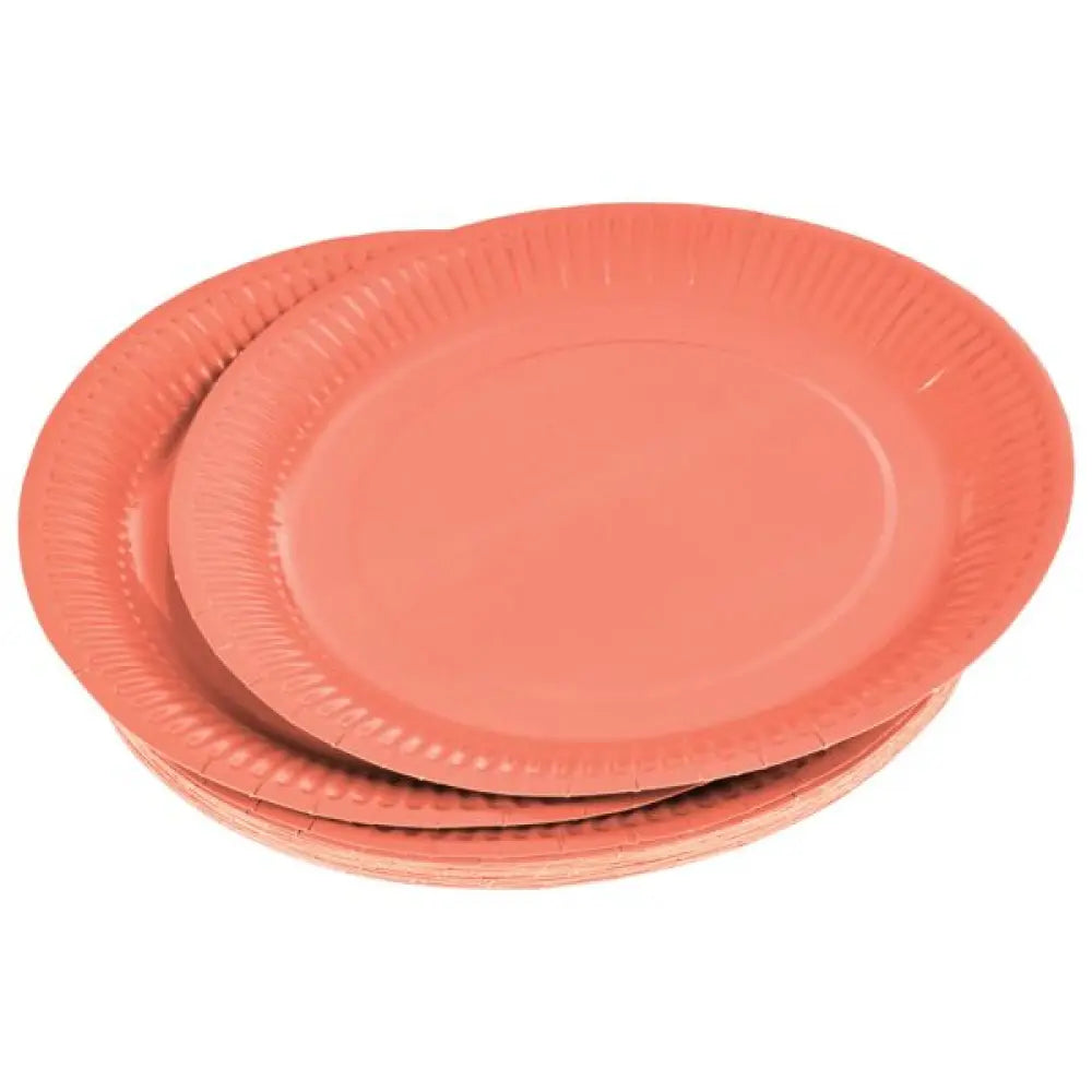 20 Assiettes en Carton ''Vitamine'' D23cm - TERRACOTTA