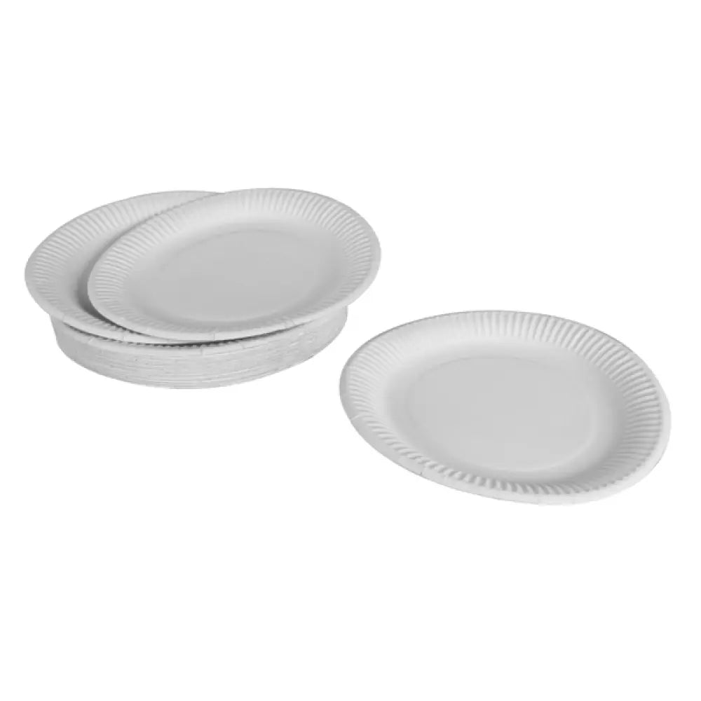 50 Assiettes en Carton D23cm - BLANC