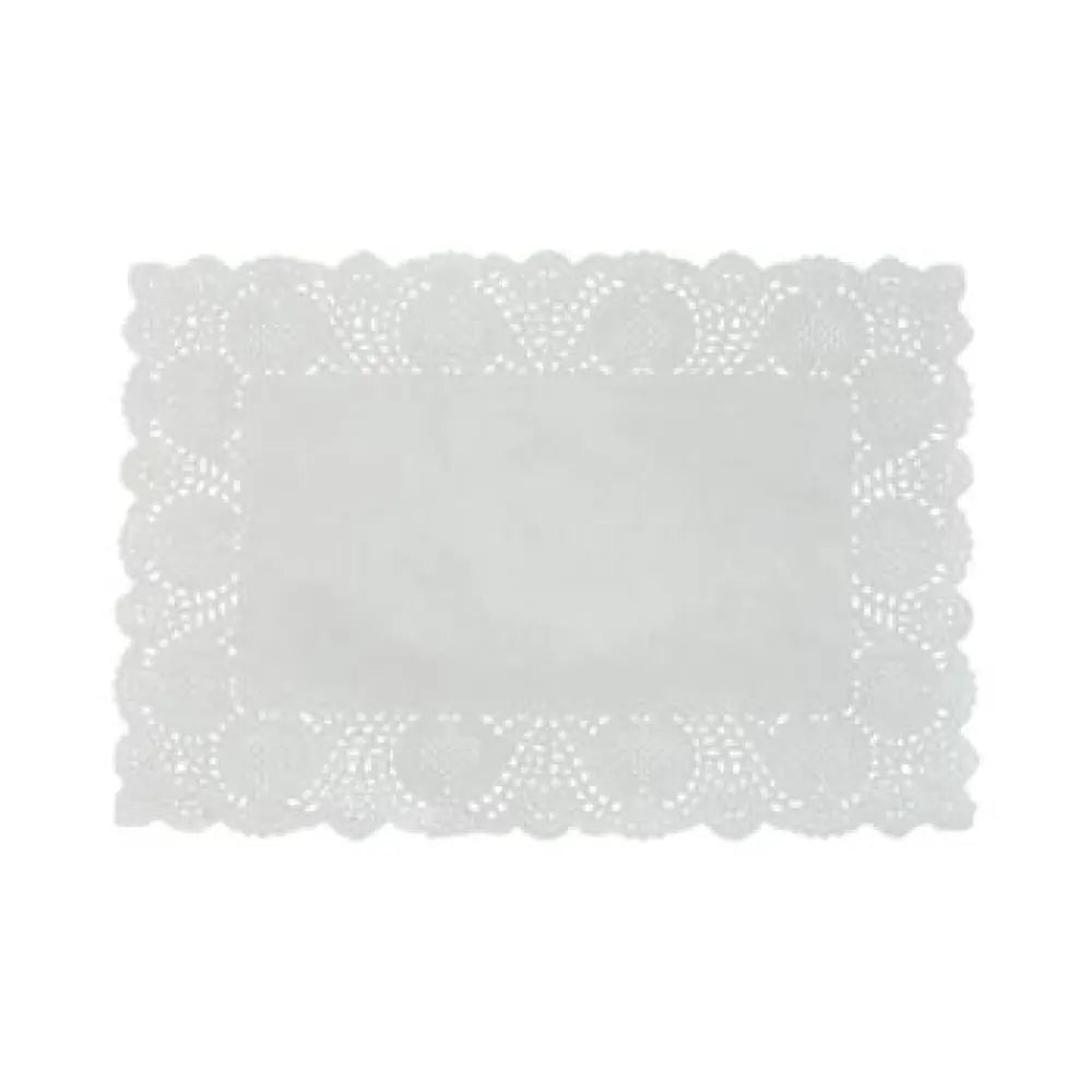 12 Dentelles en Papier Rectangle 25*33cm - BLANC
