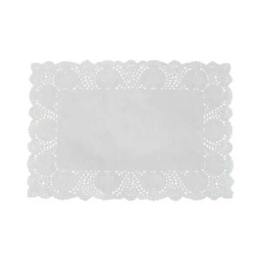 12 Dentelles en Papier Rectangle 25*33cm - BLANC