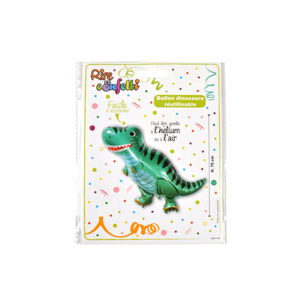 BALLON DINOSAURE AVEC PAILLE H79CM HAPPY DINO