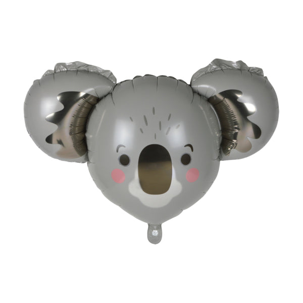 BALLON METALLISE TETE DE KOALA AVEC PAILLE 67*50CM KOALA