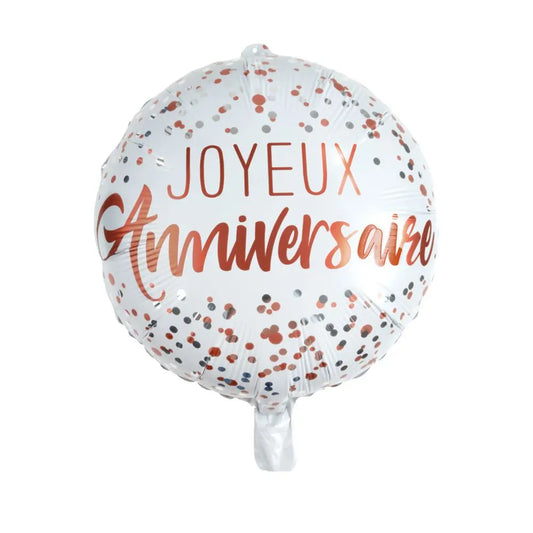 Ballon Alu 41cm "Joyeux Anniversaire" - Rose Gold