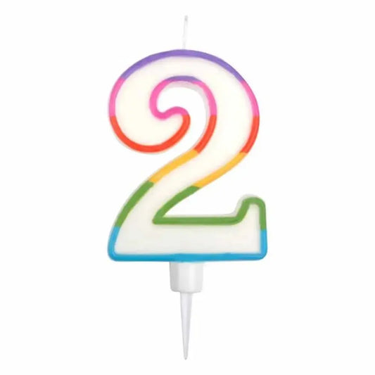 Bougie Géante Chiffre "2" - Multicolore