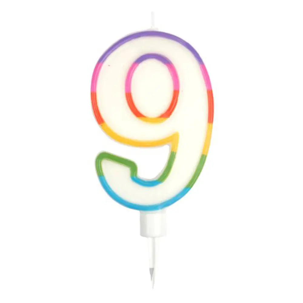 Bougie Géante Chiffre "9" - Multicolore