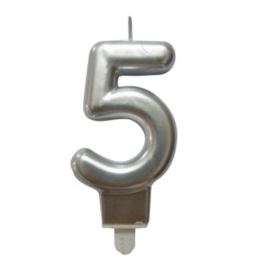 Bougie Chiffre "5" - Argent