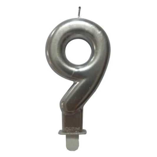 Bougie Chiffre "9" - Argent