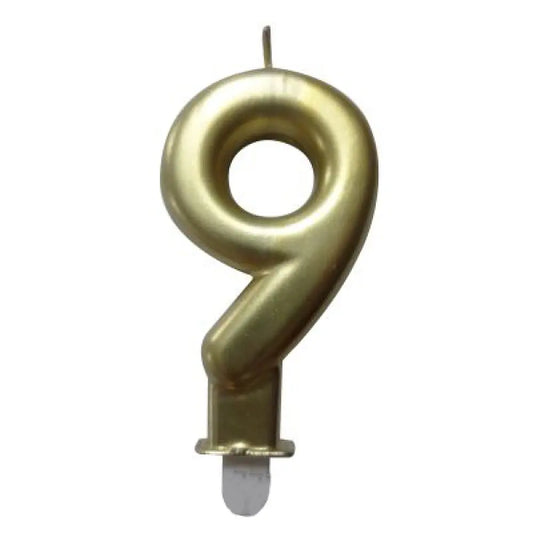 Bougie Chiffre "9" - Or