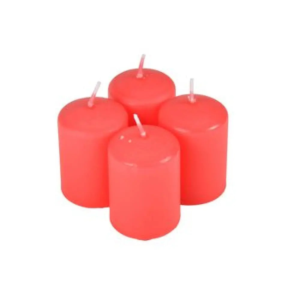 4 Bougies "Pilier" H6cm - Parfum Géraniol