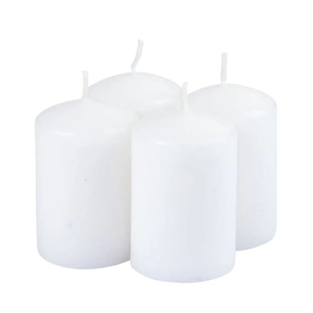 4 Bougies "Pilier Rustique" - D4 x H6cm - Essentiel Parfum Jasmin