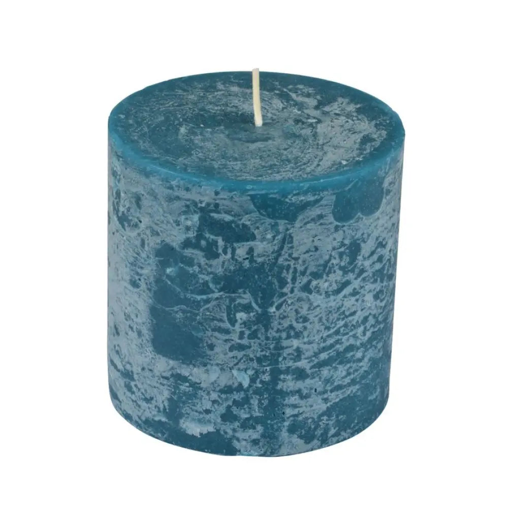 Bougie "Rustique" Bleu Pétrole - H10cm Ø10cm
