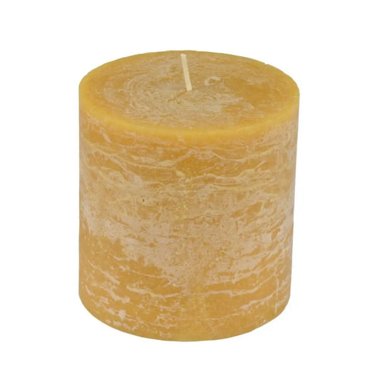 Bougie "Rustique" Jaune - H10cm Ø10cm