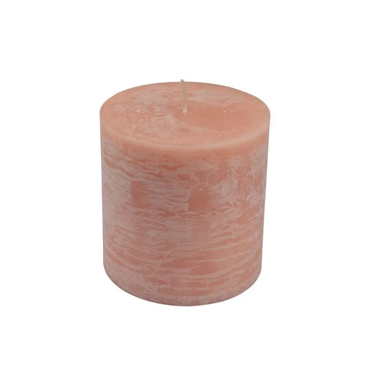 Bougie "Rustique" Rose Poudré - H10cm Ø10cm