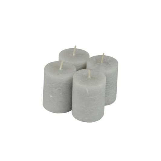 4 Bougies "Rustique" H5cm - Gris