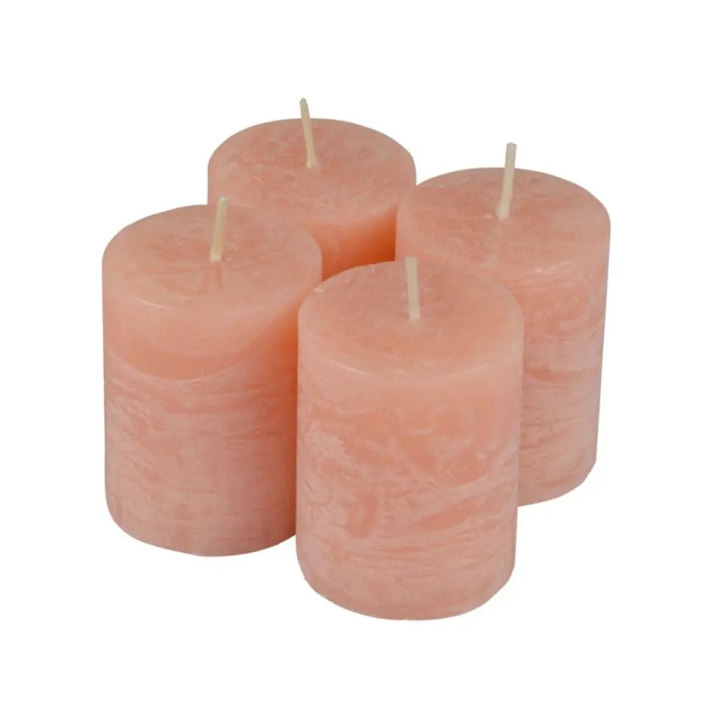 4 Bougies "Rustique" H5cm - Rose Poudré