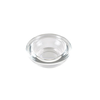 PHOTOPHORE EN VERRE TRANSPARENT POUR BOUGIE CHAUFFE-PLAT D7,5*H2,5CM