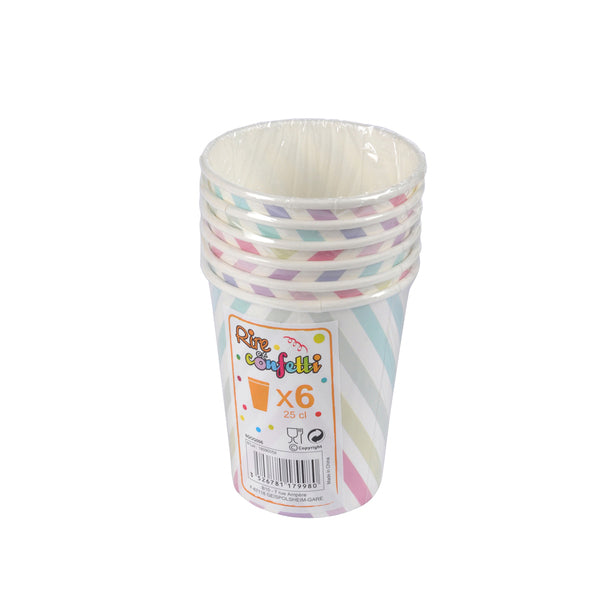 SET DE 6 GOBELETS EN CARTON 25CL LICORNE