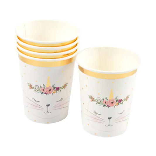 6 Gobelets en Carton 25cl - Boho Chat