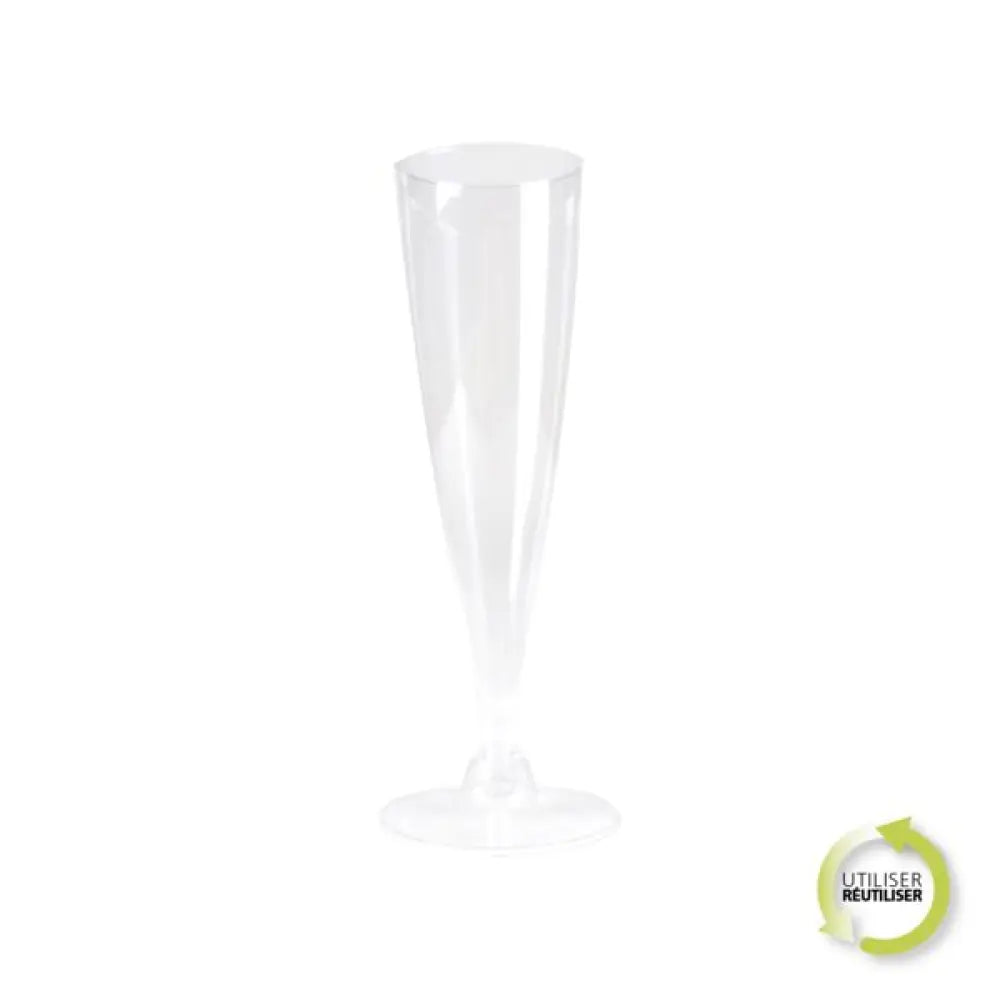 6 Flûtes en Plastique Réutilisable 14cl - BLANC