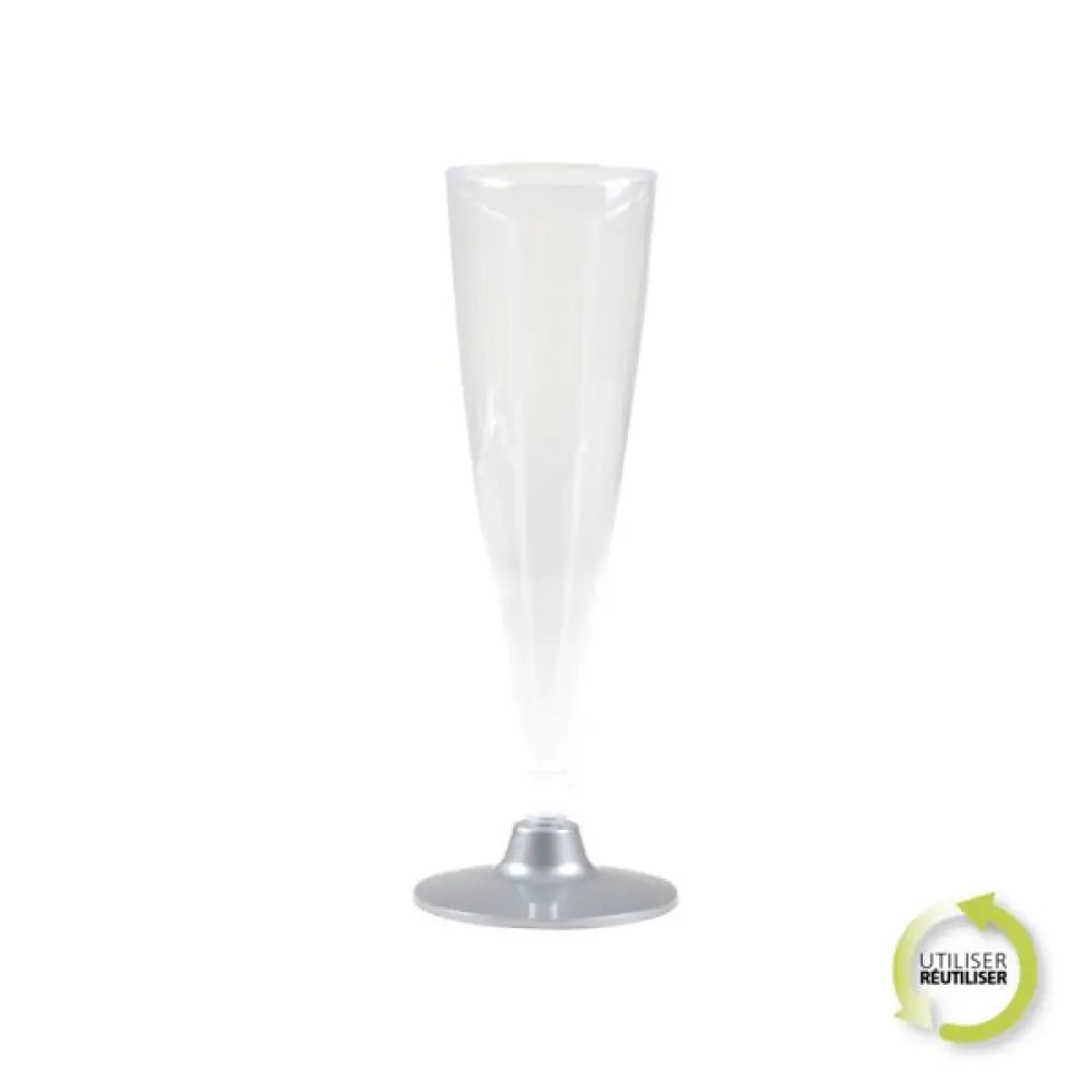  6 Flûtes en Plastique Réutilisable 14cl - SOCLE GRIS