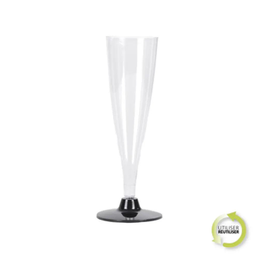  6 Flûtes en Plastique Réutilisable 14cl - SOCLE NOIR