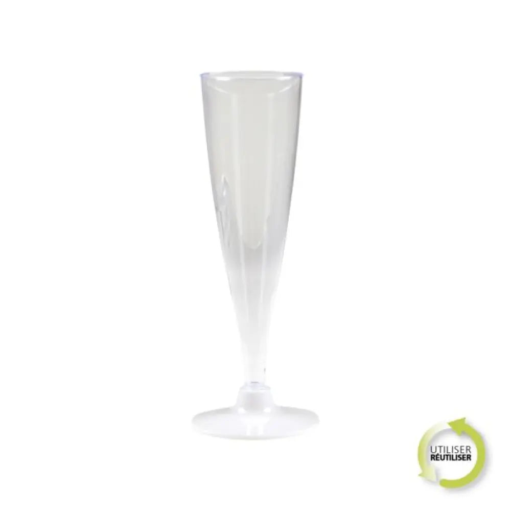 6 Flûtes en Plastique Réutilisable 14cl - TRANSPARENT