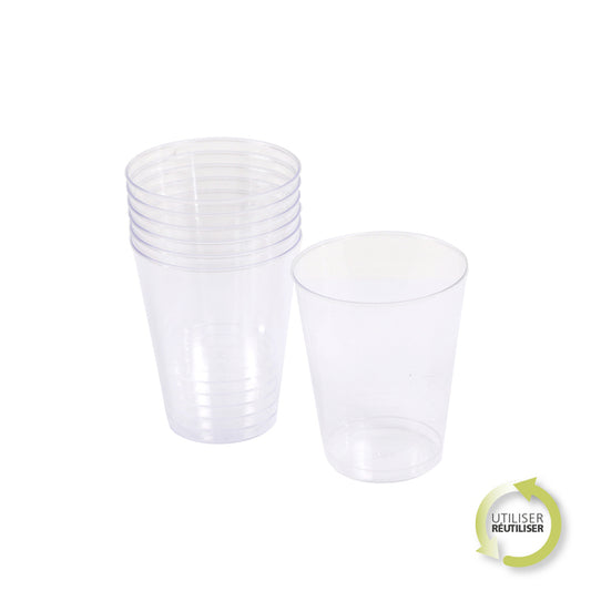 SET DE 6 VERRES A EAU EN PLASTIQUE REUTILISABLE 23CL TRANSPARENT