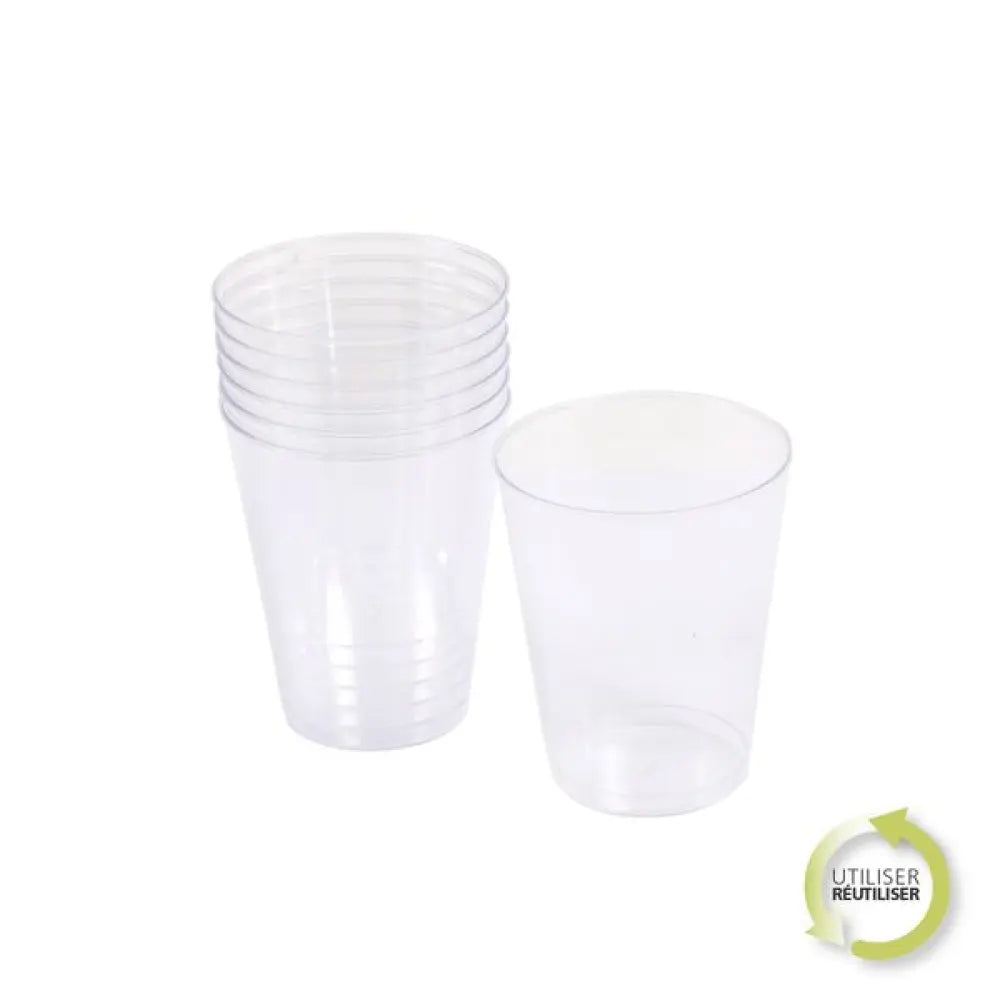 6 Verres à Eau en Plastique Réutilisable 23cl - TRANSPARENT