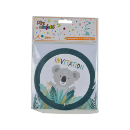 6 Invitations ''Anniversaires'' + 6 Enveloppes - Koala