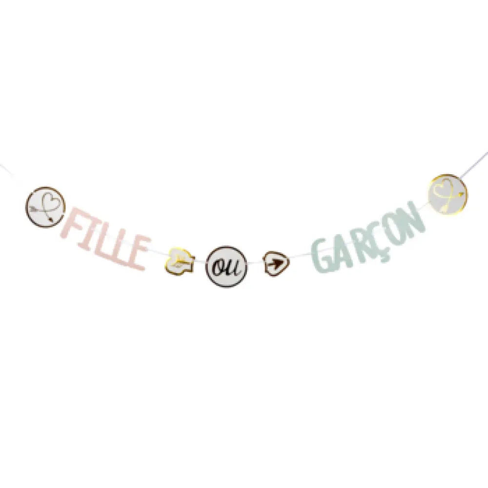 Guirlande ''Fille ou Garçon'' en Carton - 2.5m