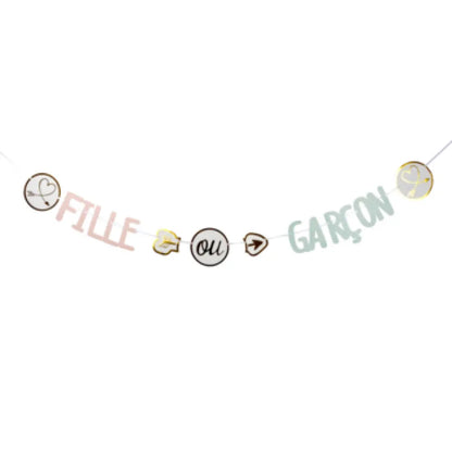 Guirlande ''Fille ou Garçon'' en Carton - 2.5m
