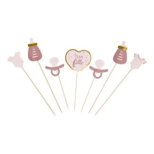 Kit Décorations de Gâteau ''Fille'' - 7pcs
