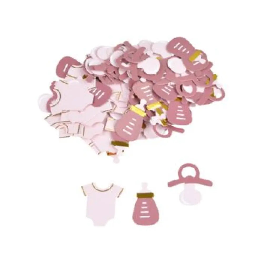100 Confettis de Table - Tétine, Body et Biberon ROSE