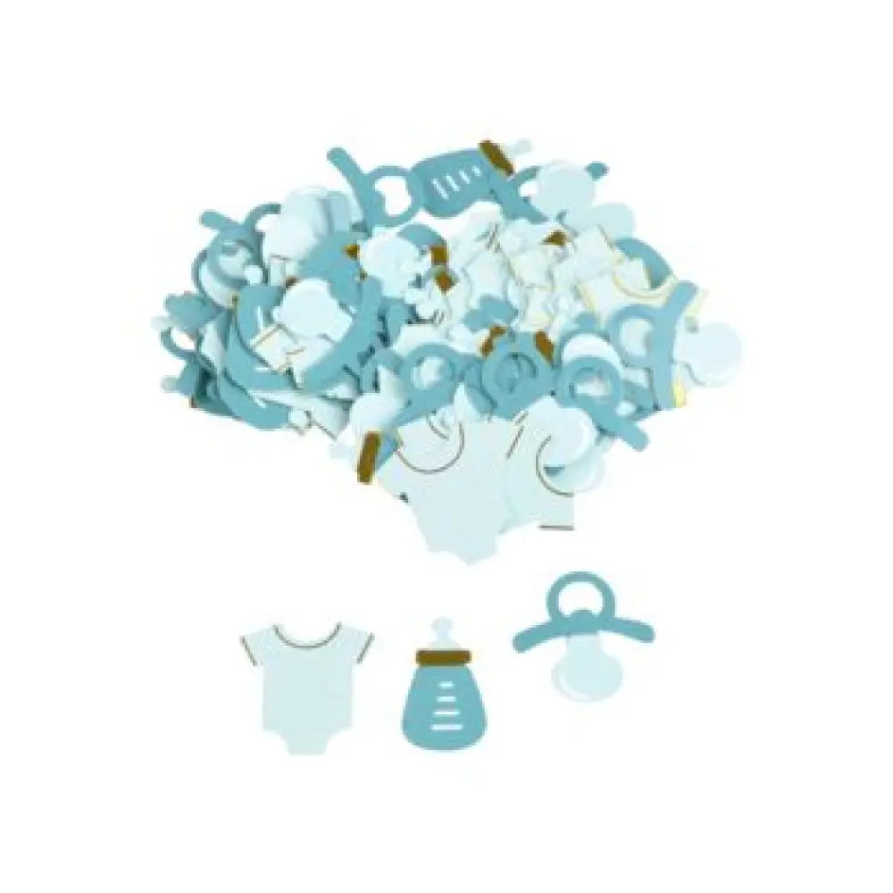 100 Confettis de Table - Tétine, Body et Biberon BLEU