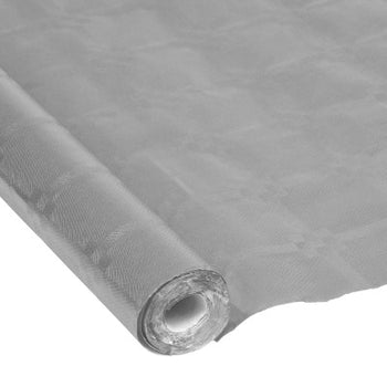 NAPPE NOEL EN PAPIER DAMASSE METALLISE 1,18*5M ARGENT