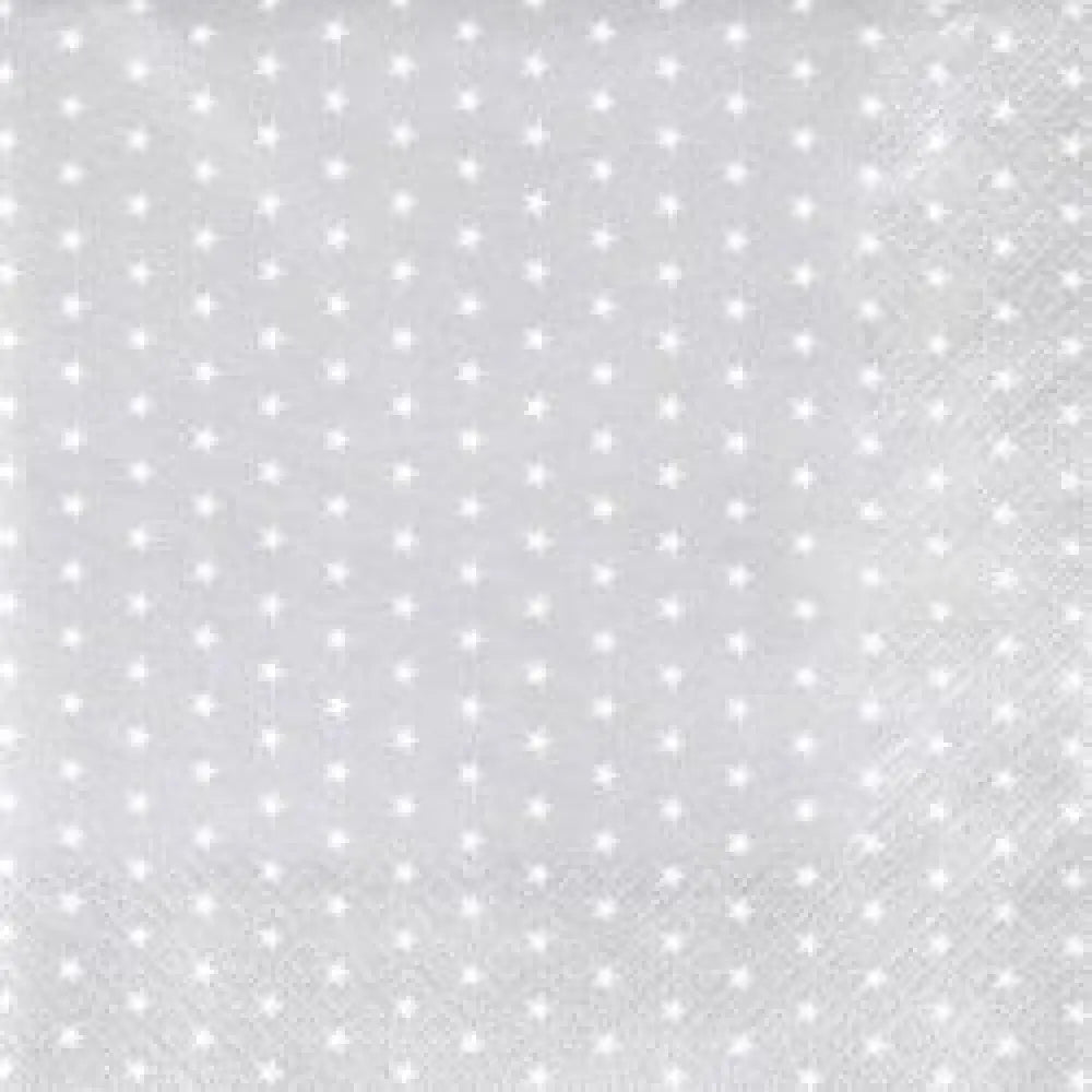 20 Serviettes en Papier 25X25cm - ''Argenté Etoilé''