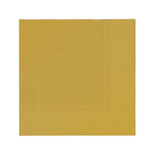 20 Serviettes Cocktail en Papier 25X25cm - OR