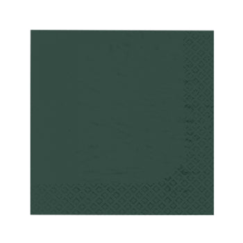 SET DE 20 SERVIETTES COCKTAIL EN PAPIER 3 PLIS 25*25CM VERT