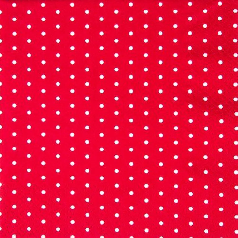 20 Serviettes Cocktail en Papier 25X25cm - POINTS ROUGE