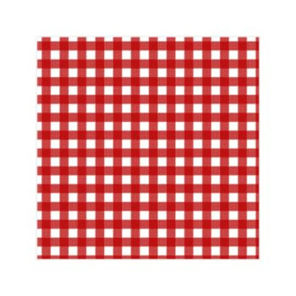 20 Serviettes Cocktail en Papier 25X25cm - CARREAUX VICHY ROUGES