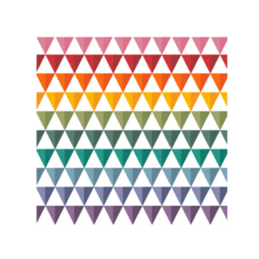 SET DE 20 SERVIETTES COCKTAIL EN PAPIER 3 PLIS 25*25CM ARC-EN-CIEL GEOMETRIQUE