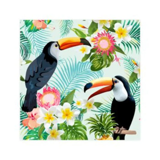 20 Serviettes en Papier 25x25cm - Tropical Birds