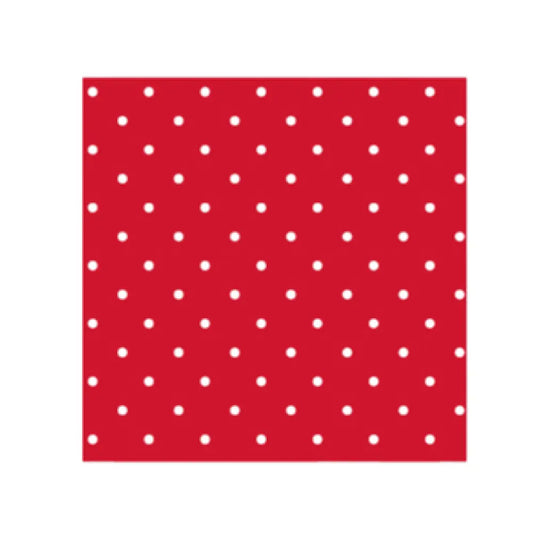 SET DE 20 SERVIETTES COCKTAIL EN PAPIER 3 PLIS 25*25CM POIS ROUGES