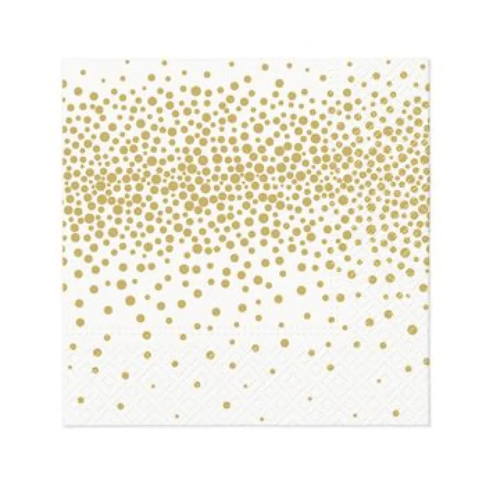 20 Serviettes Cocktail en Papier 25X25cm - CONFETTIS OR