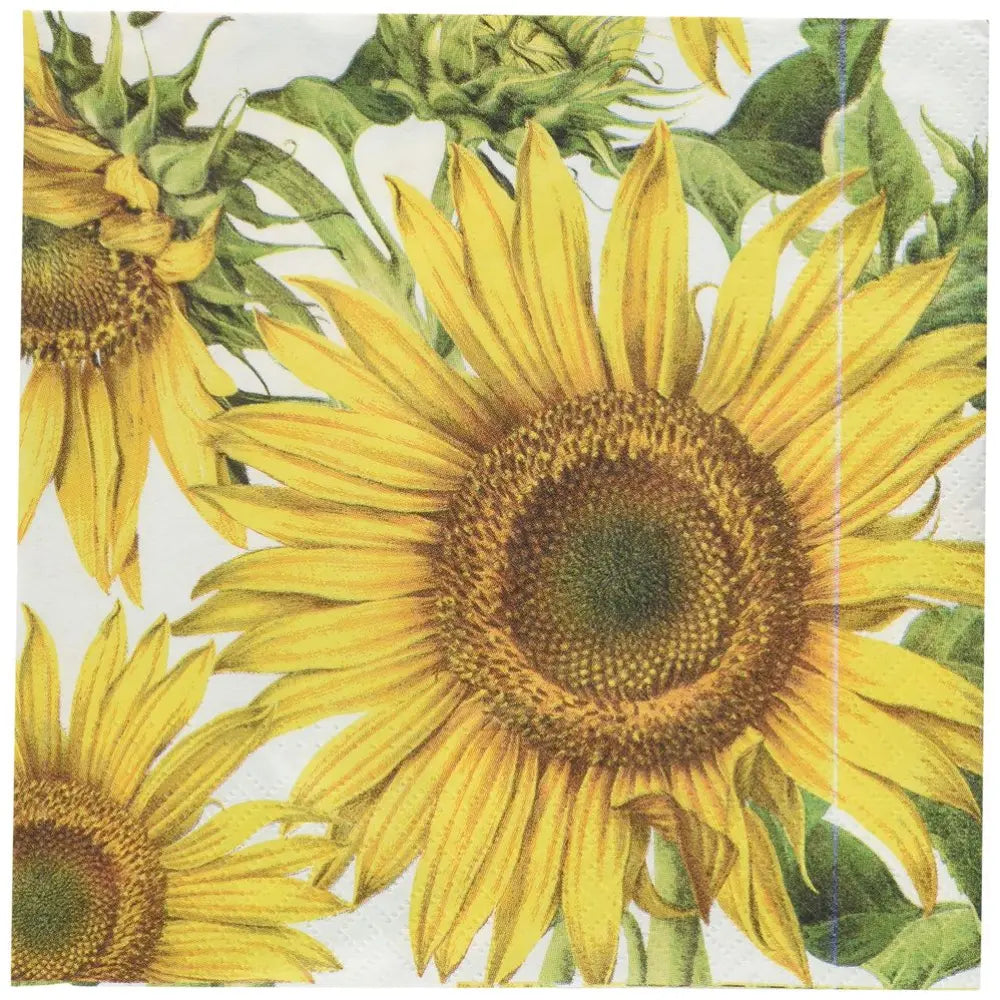 20 Serviettes Cocktail en Papier 25x25cm - TOURNESOL