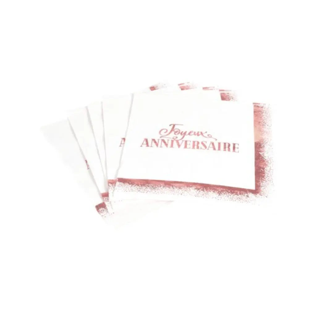20 Serviettes en Papier 33x33cm - Anniversaire Rose Gold